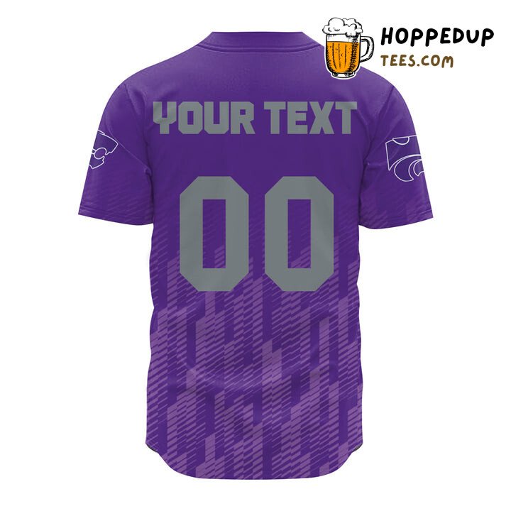 NCAA Kansas State Wildcats Custom Text Number Purple Ombre Baseball Jersey Unisex Shirt