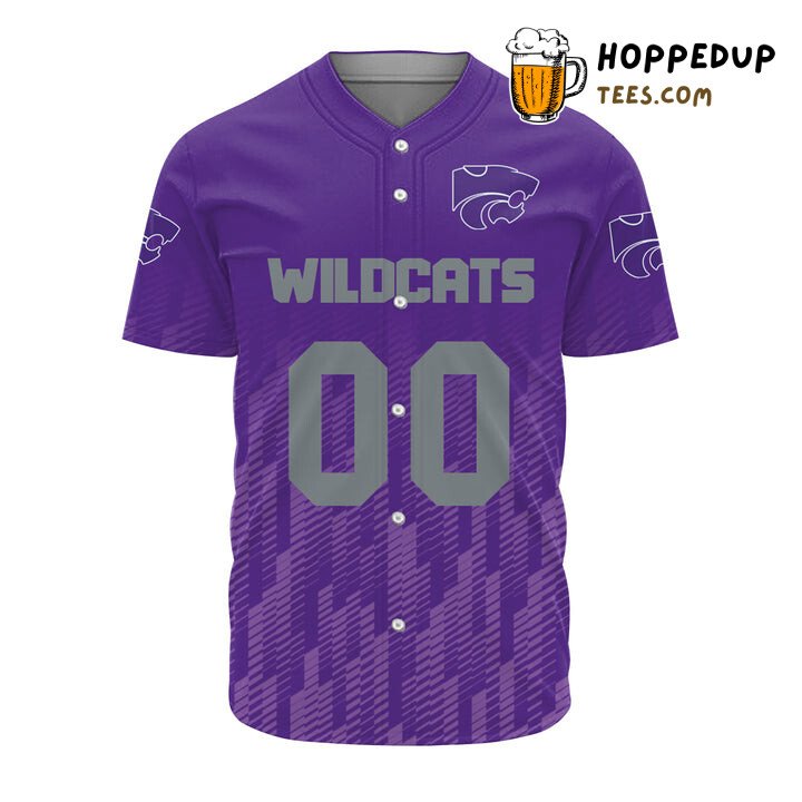 NCAA Kansas State Wildcats Custom Text Number Purple Ombre Baseball Jersey Unisex Shirt