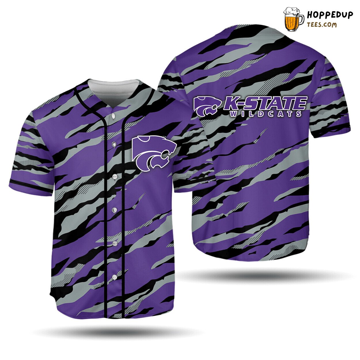NCAA Kansas State Wildcats Purple Silver Baseball Jersey Unisex Shirt