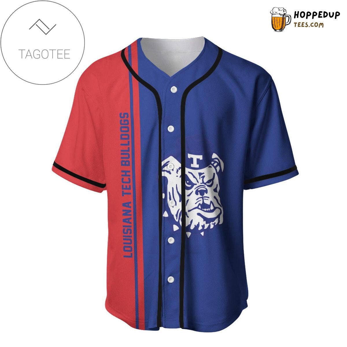 NCAA Louisiana Tech Bulldogs Half Style Baseball Jersey Unisex Shirt