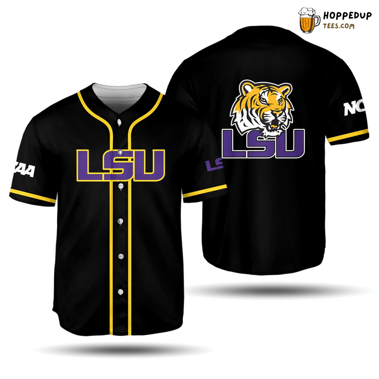 NCAA LSU Tigers Black Baseball Jersey Unisex Shirt