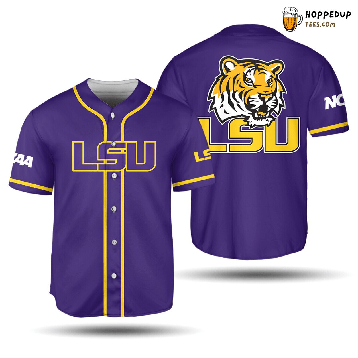 NCAA LSU Tigers Purple Baseball Jersey Unisex Shirt