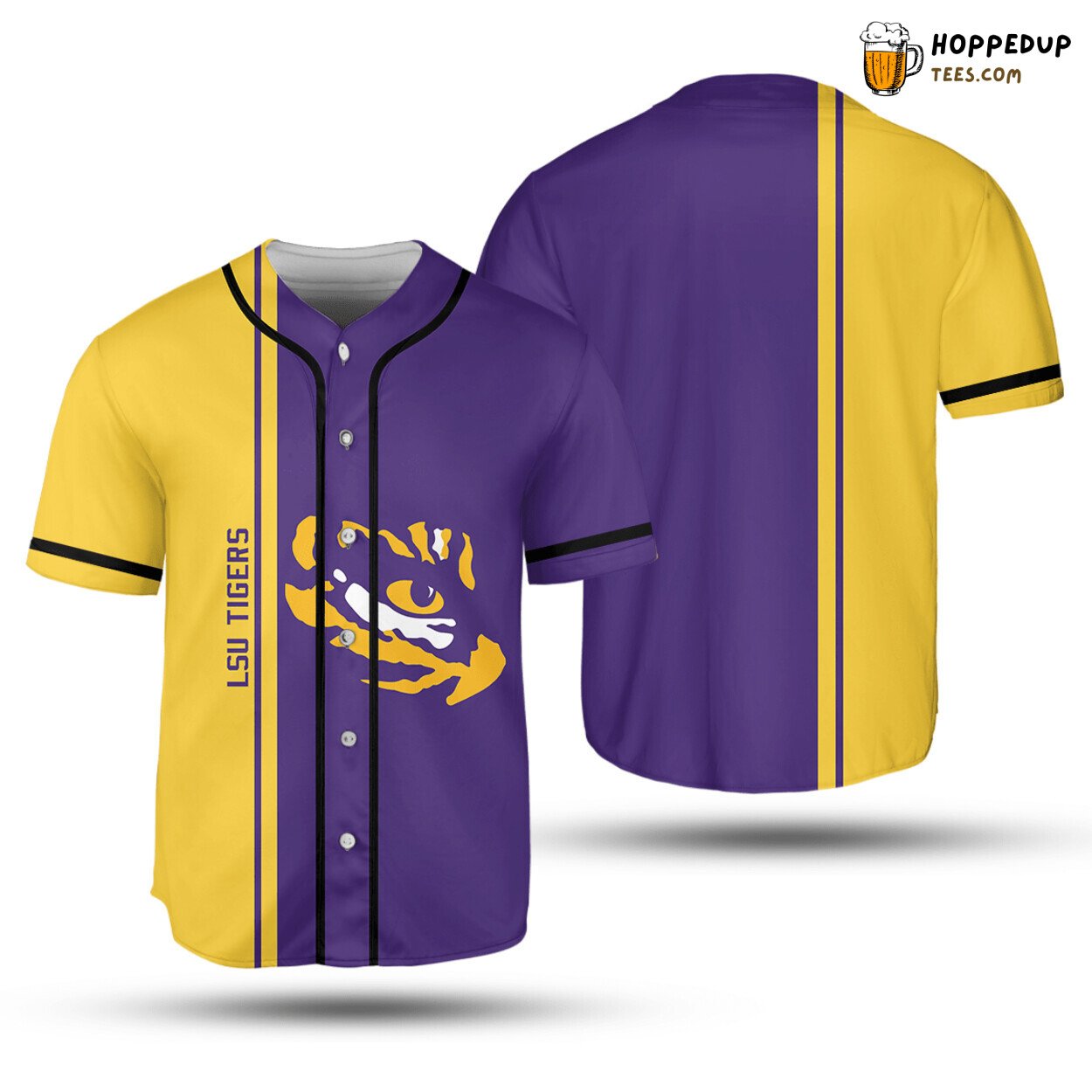 NCAA LSU Tigers Purple Gold Baseball Jersey Unisex Shirt