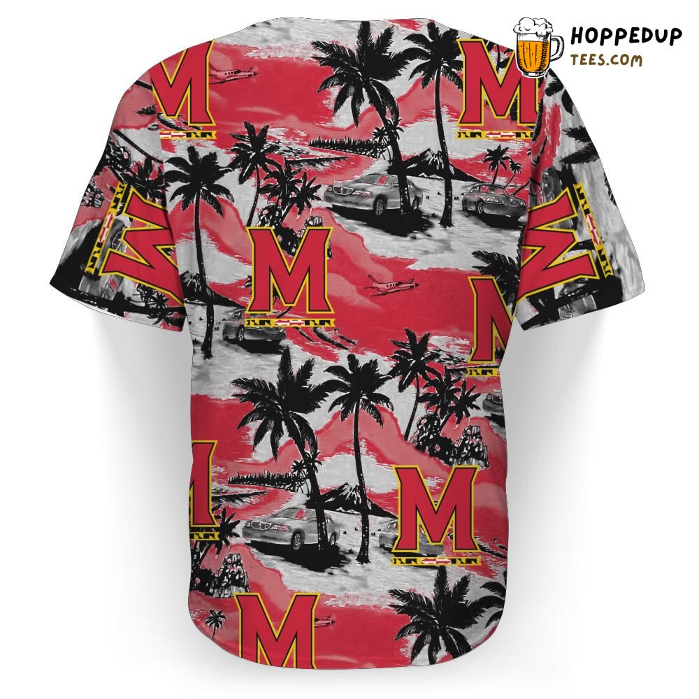 NCAA Maryland Terrapins Coconut Trees Car Baseball Jersey Unisex Shirt