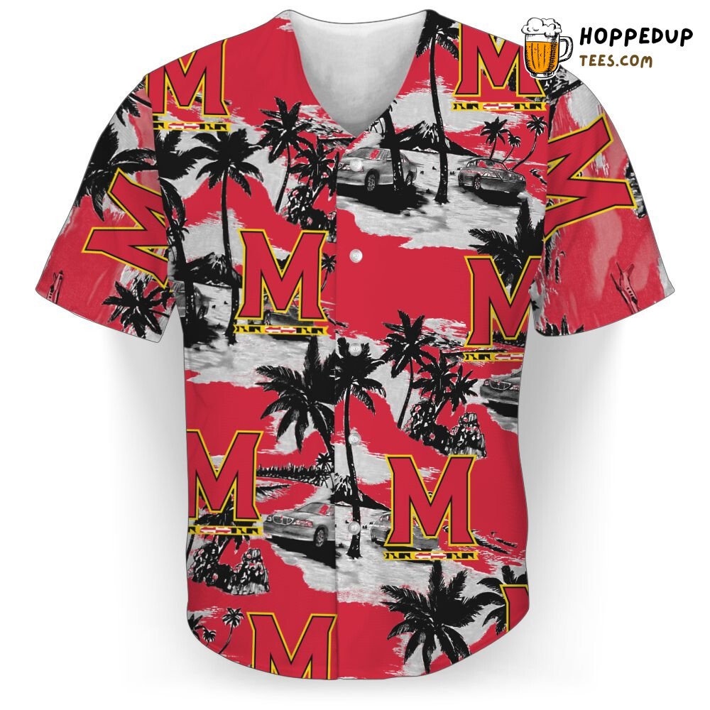 NCAA Maryland Terrapins Coconut Trees Car Baseball Jersey Unisex Shirt