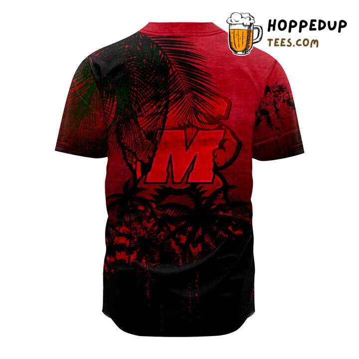 NCAA Maryland Terrapins Coconut Trees Red Baseball Jersey Unisex Shirt