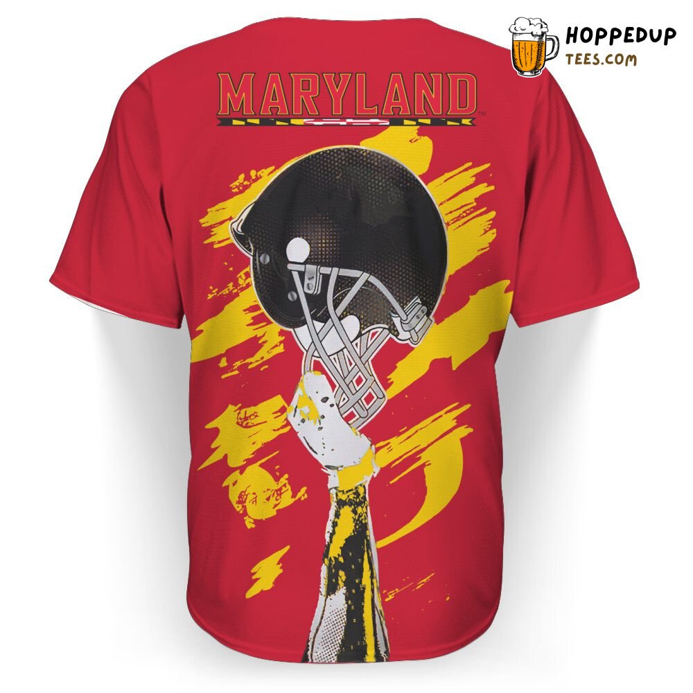 NCAA Maryland Terrapins Custom Name Number Red Baseball Jersey Unisex Shirt