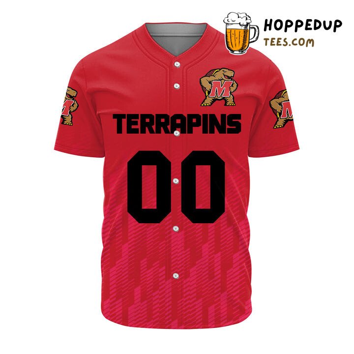 NCAA Maryland Terrapins Custom Text Number Red Baseball Jersey Unisex Shirt NCAA Maryland Terrapins Custom Text Number Red Baseball Jersey Unisex Shirt