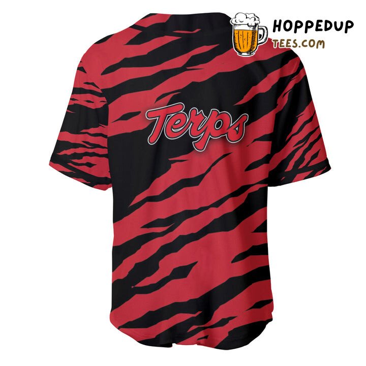 NCAA Maryland Terrapins Red Black Baseball Jersey Unisex Shirt