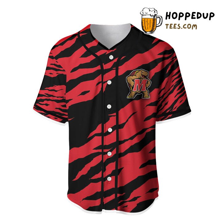 NCAA Maryland Terrapins Red Black Baseball Jersey Unisex Shirt NCAA Maryland Terrapins Red Black Baseball Jersey Unisex Shirt