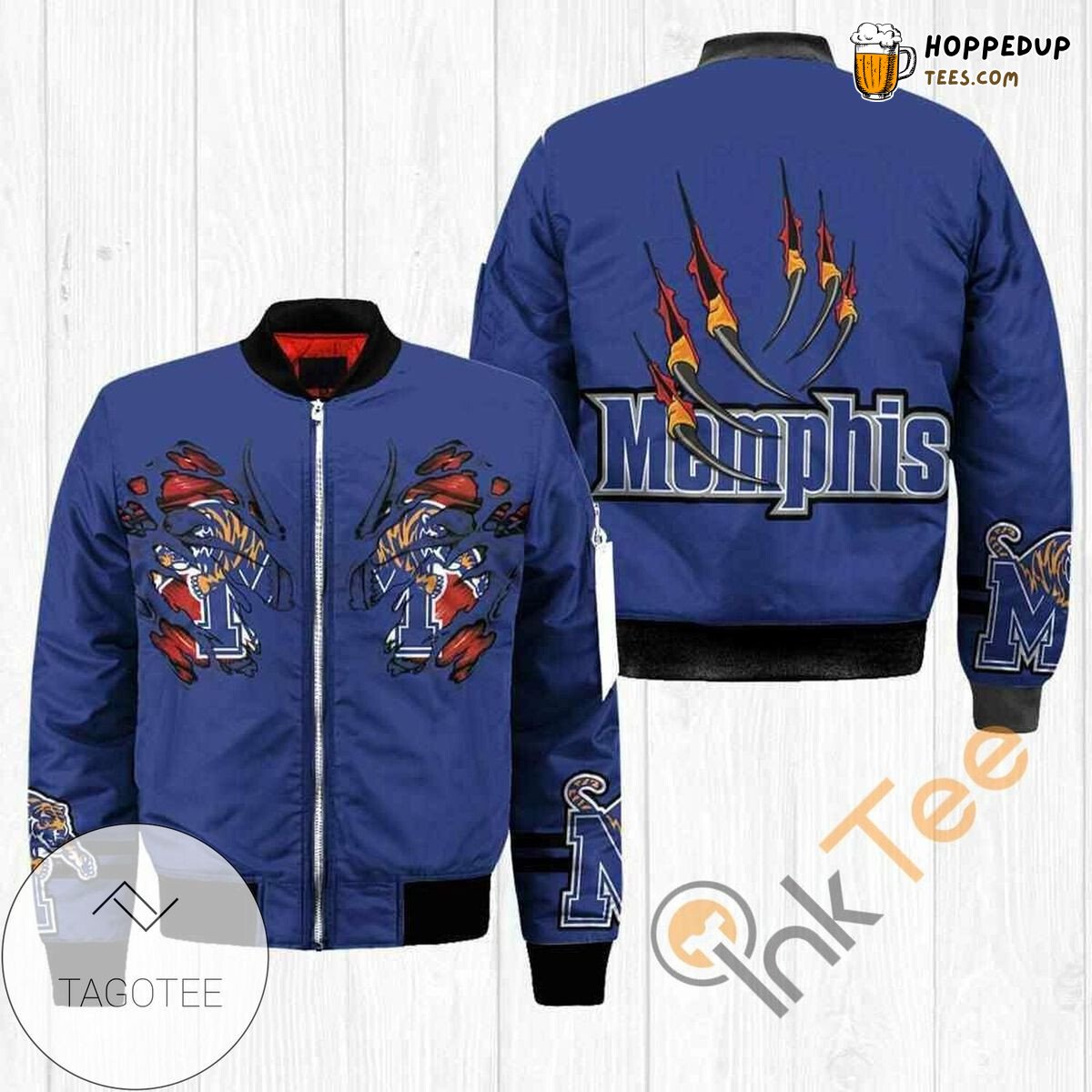 NCAA Memphis Tigers Blue Claws Christmas For Fans Bomber Jacket