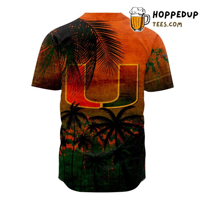 NCAA Miami Hurricanes Coconut Orange Green Baseball Jersey Unisex Shirt