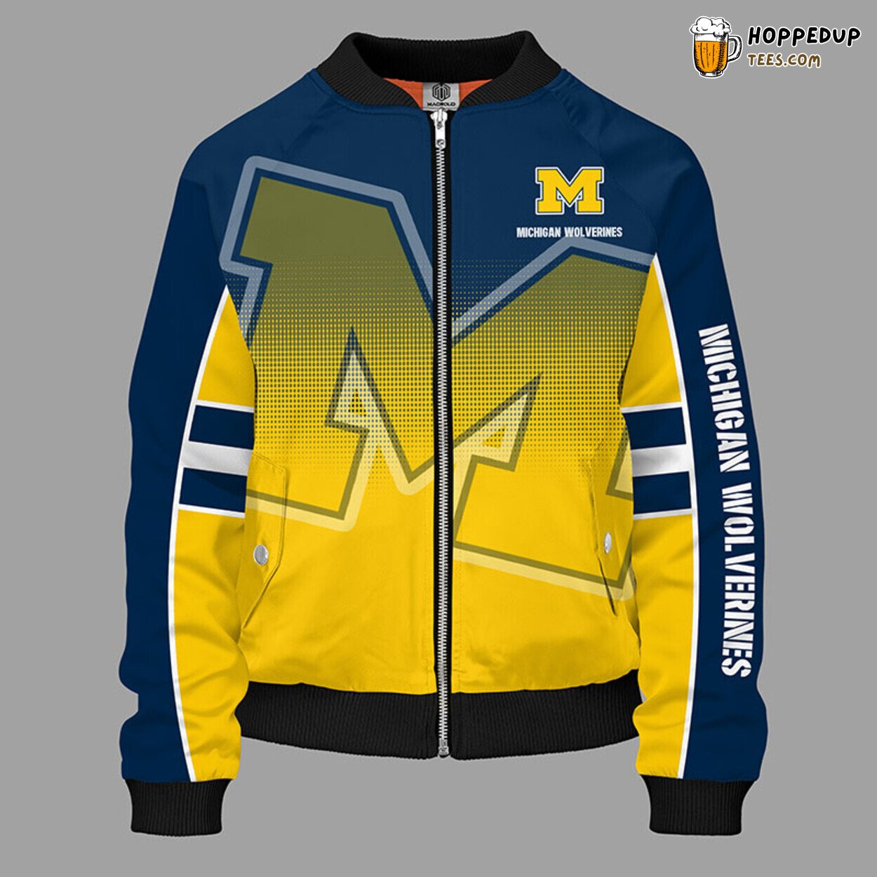 NCAA Michigan Wolverines Classic Yellow Premium Bomber Jacket Design