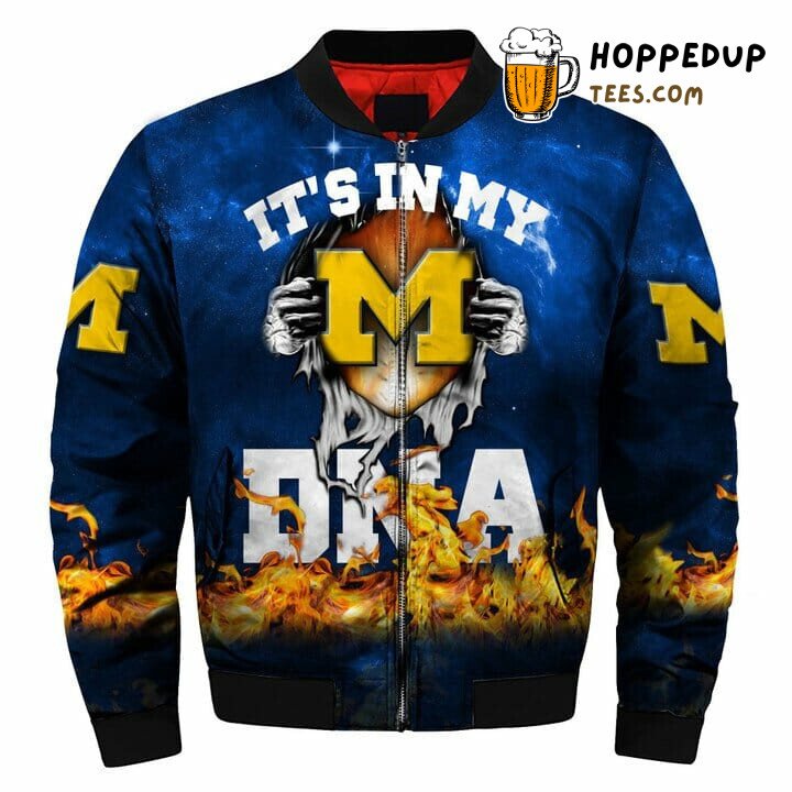 NCAA Michigan Wolverines Navy Blue Baby Groot Bomber Jacket