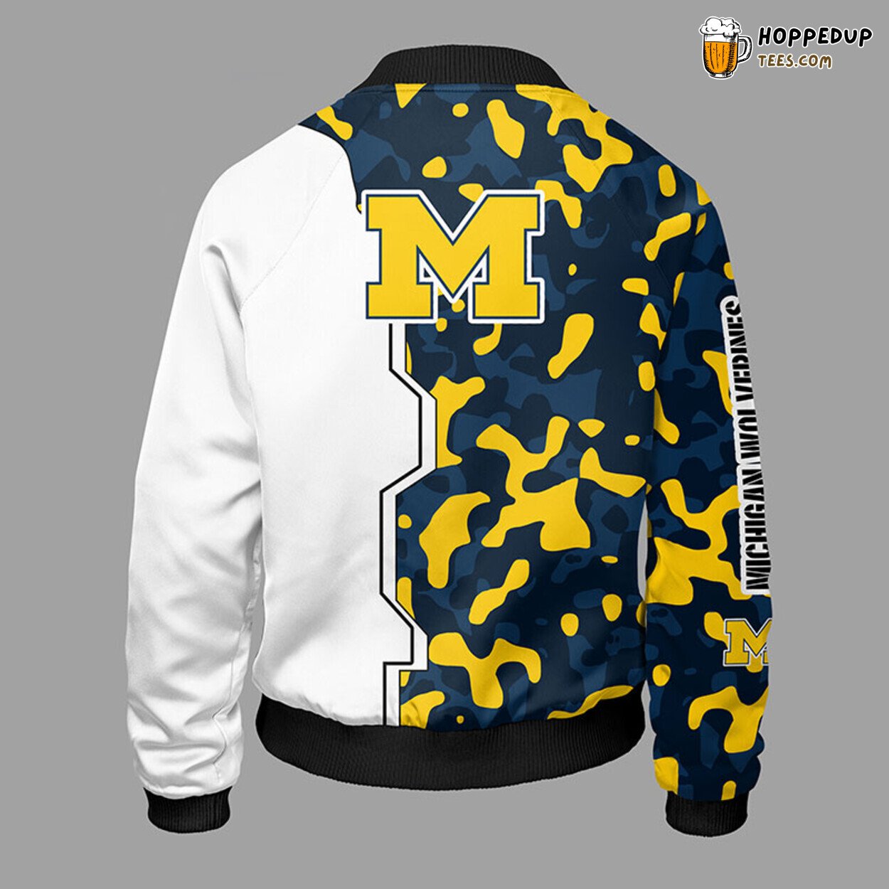 NCAA Michigan Wolverines Unique Camouflage Yellow Bomber Design