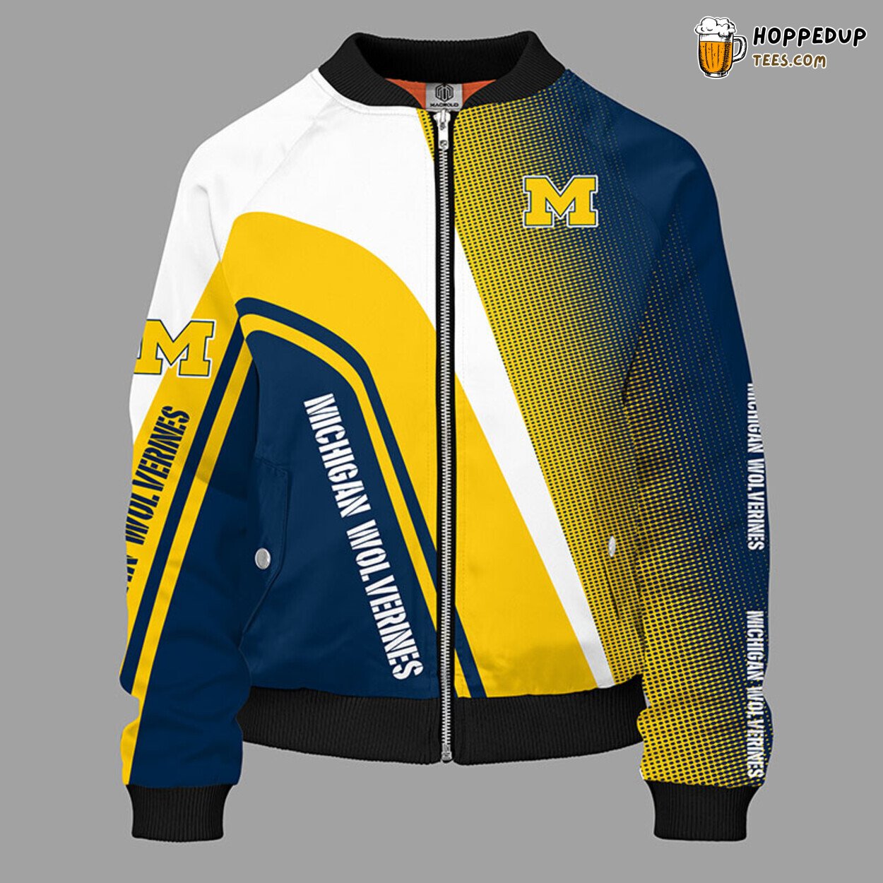 NCAA Michigan Wolverines Unisex Yellow Premium Bomber Jacket Design