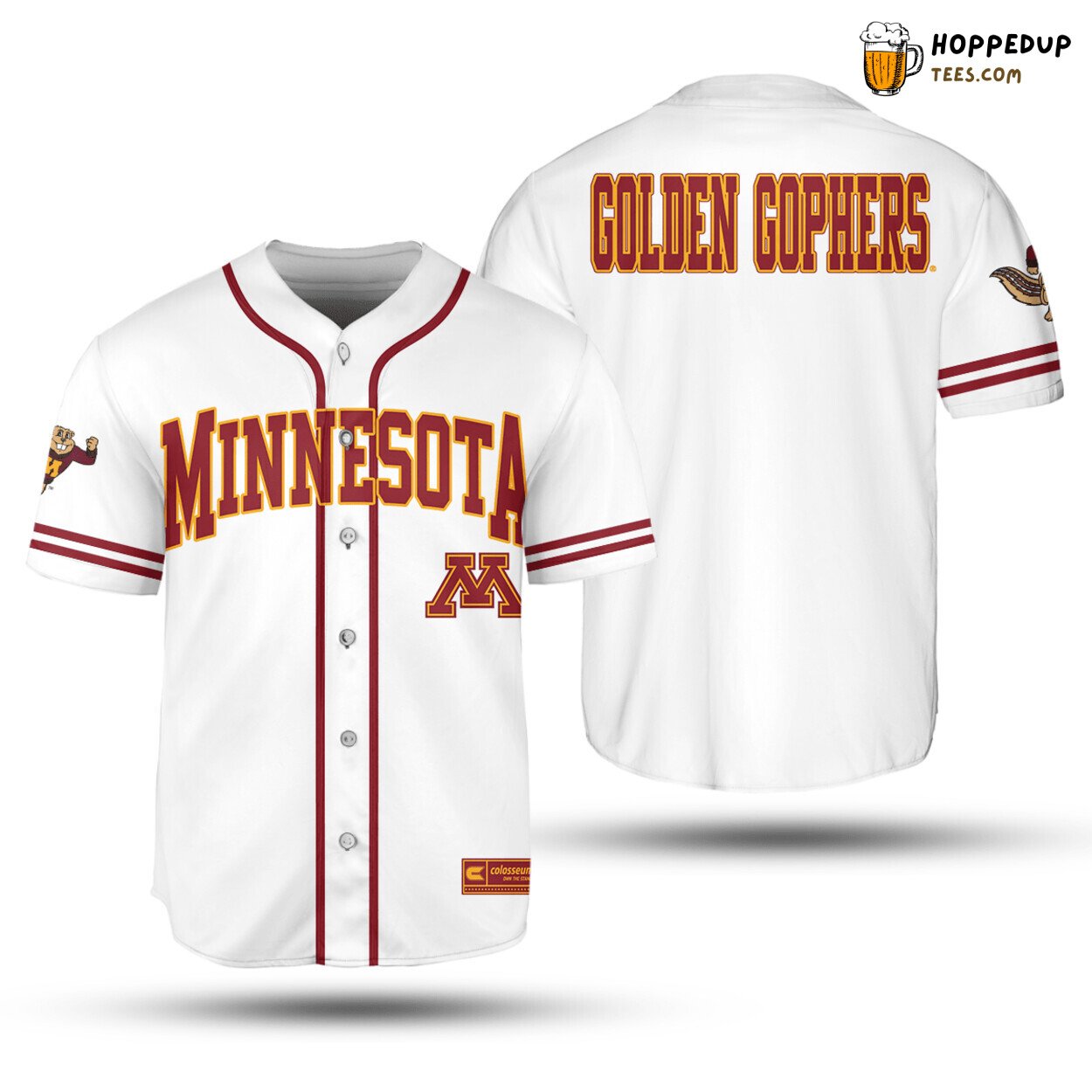 NCAA Minnesota Golden Gophers White Baseball Jersey Unisex Shirt