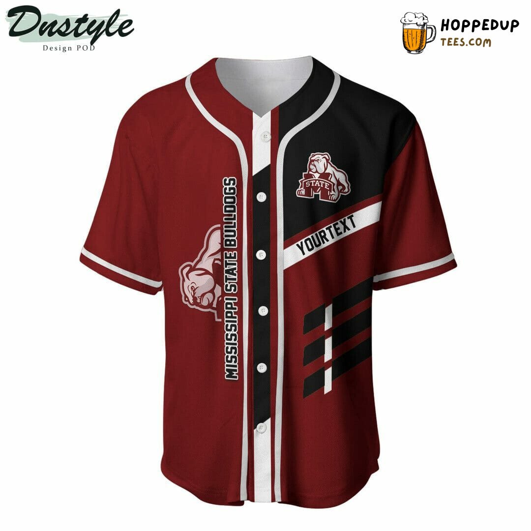 NCAA Mississippi State Bulldogs Custom Text Maroon Baseball Jersey Unisex Shirt