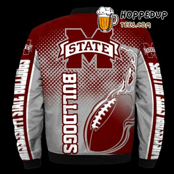 NCAA Mississippi State Bulldogs Maroon Grey Bomber Jacket