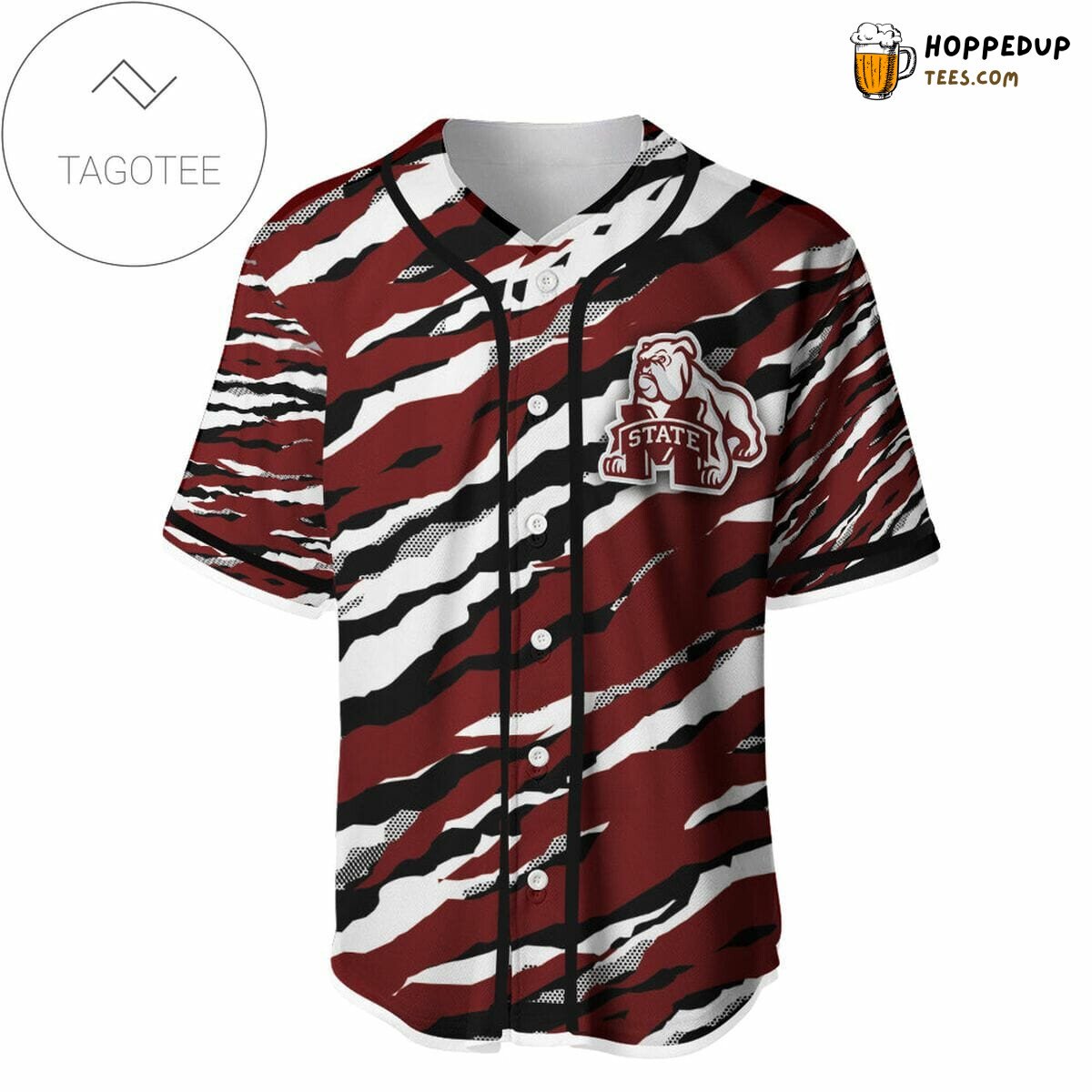 NCAA Mississippi State Bulldogs Maroon White Baseball Jersey Unisex Shirt
