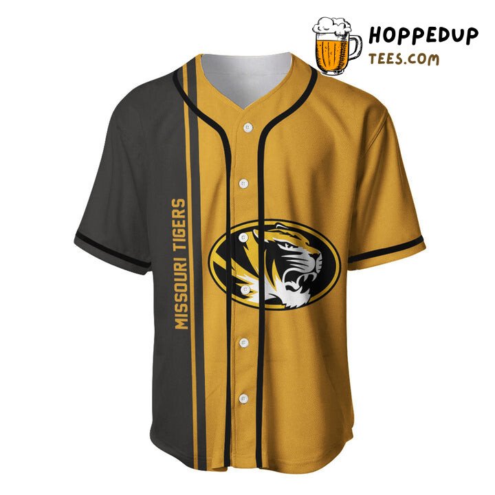 NCAA Missouri Tigers Custom Text Number Gold Black Baseball Jersey Unisex Shirt NCAA Missouri Tigers Custom Text Number Gold Black Baseball Jersey Unisex Shirt