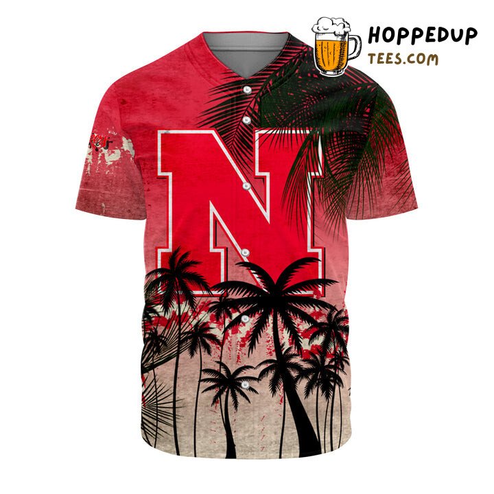 NCAA Nebraska Cornhuskers Coconut Tree Baseball Jersey Unisex Shirt NCAA Nebraska Cornhuskers Coconut Tree Baseball Jersey Unisex Shirt