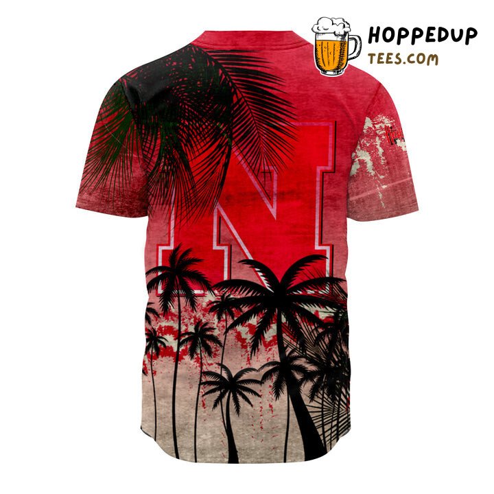 NCAA Nebraska Cornhuskers Coconut Tree Baseball Jersey Unisex Shirt