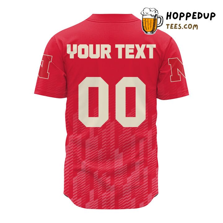 NCAA Nebraska Cornhuskers Custom Text Number Red Baseball Jersey Unisex Shirt