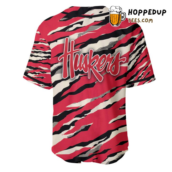 NCAA Nebraska Cornhuskers Red Cream Baseball Jersey Unisex Shirt