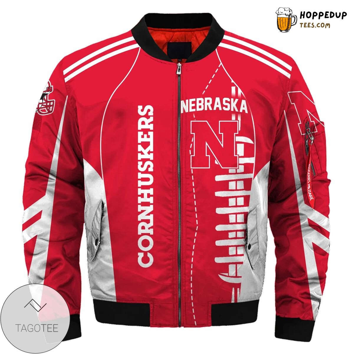 NCAA Nebraska Cornhuskers Red White Bomber Jacket