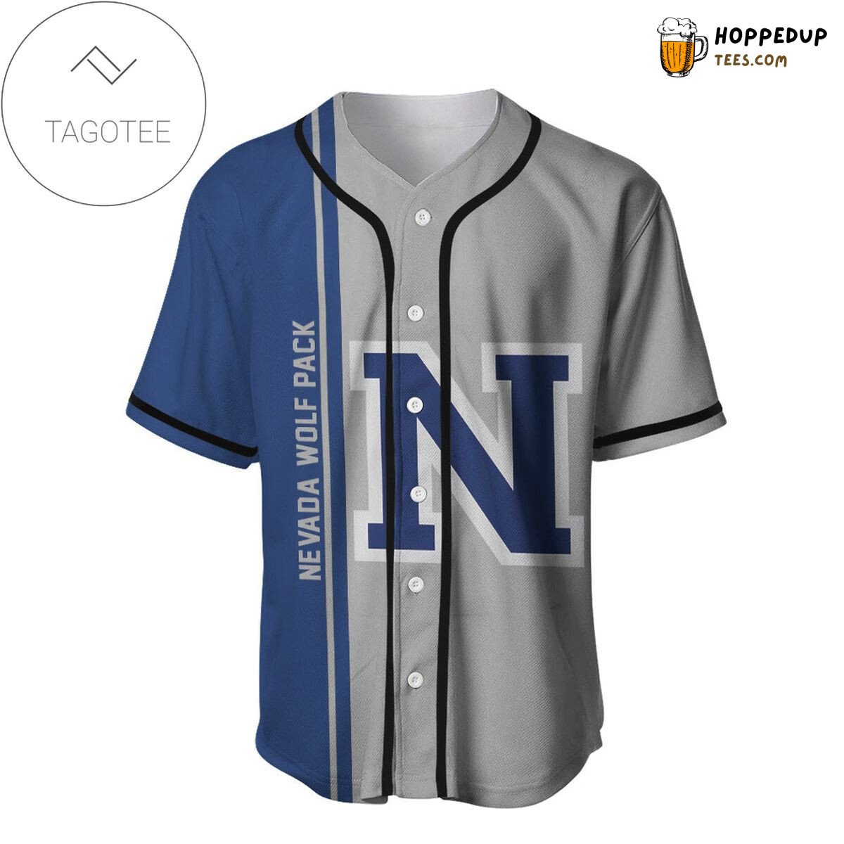 NCAA Nevada Wolf Pack Half Style Baseball Jersey Unisex Shirt