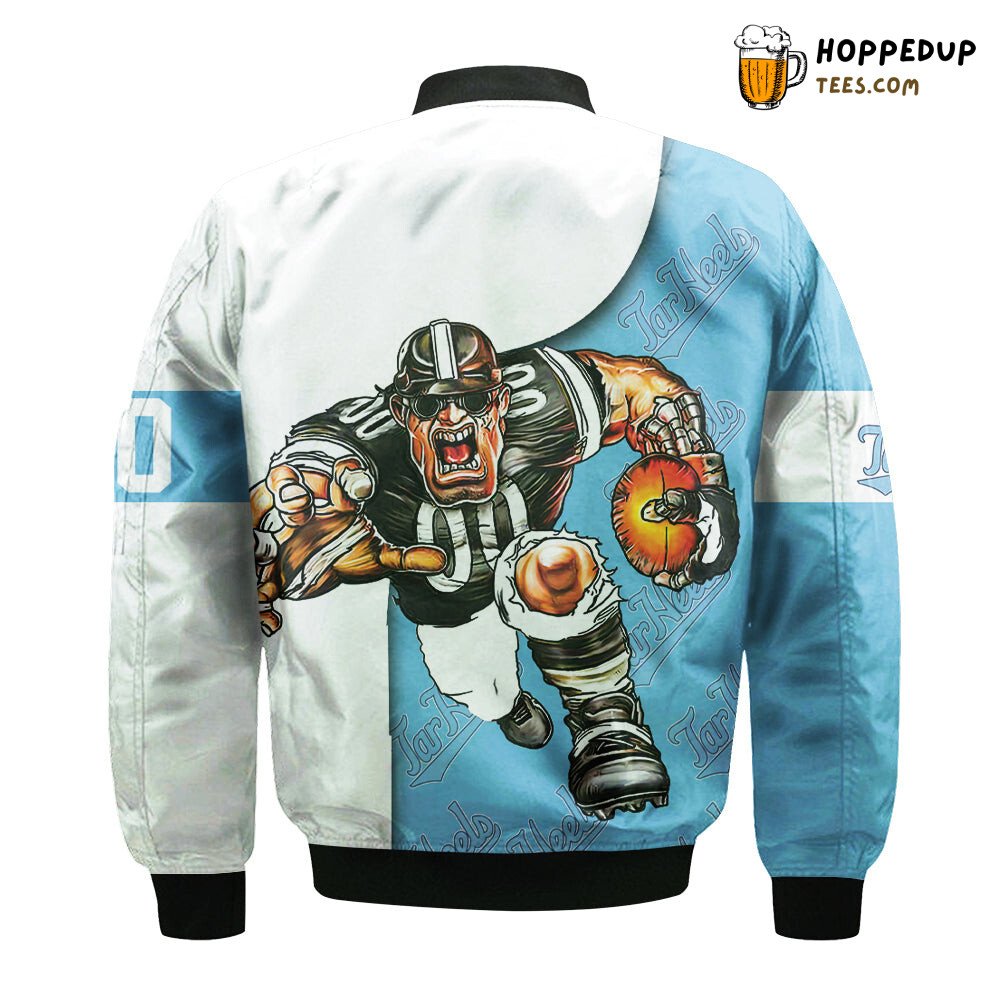 NCAA North Carolina Tar Heels Custom Number Mascot Bomber Jacket
