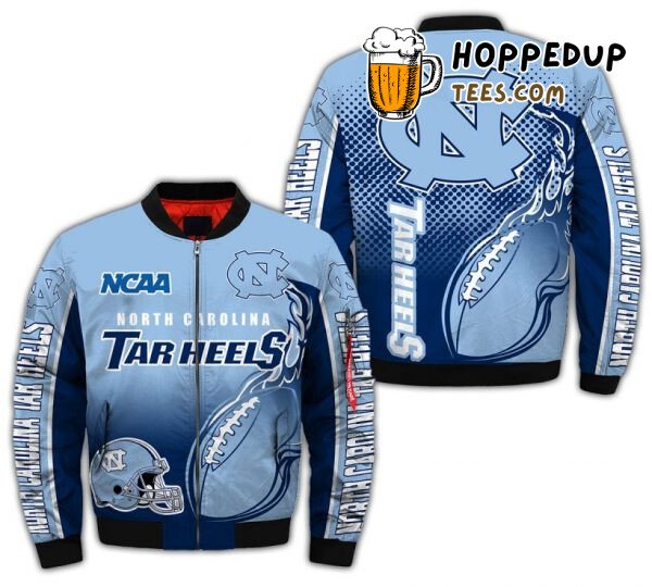 NCAA North Carolina Tar Heels Fire Blue Bomber Jacket