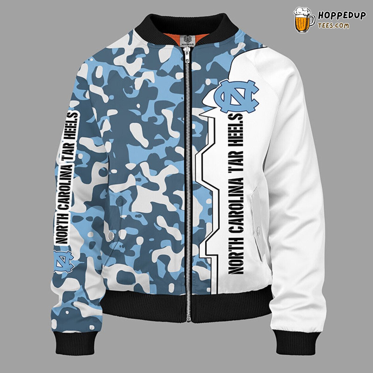NCAA North Carolina Tar Heels Unique Camouflage Blue Bomber Design