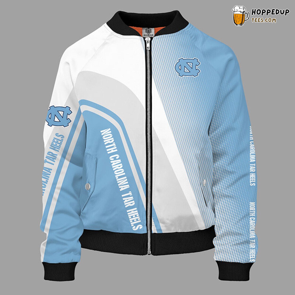 NCAA North Carolina Tar Heels Unisex Blue Bomber Jacket Design