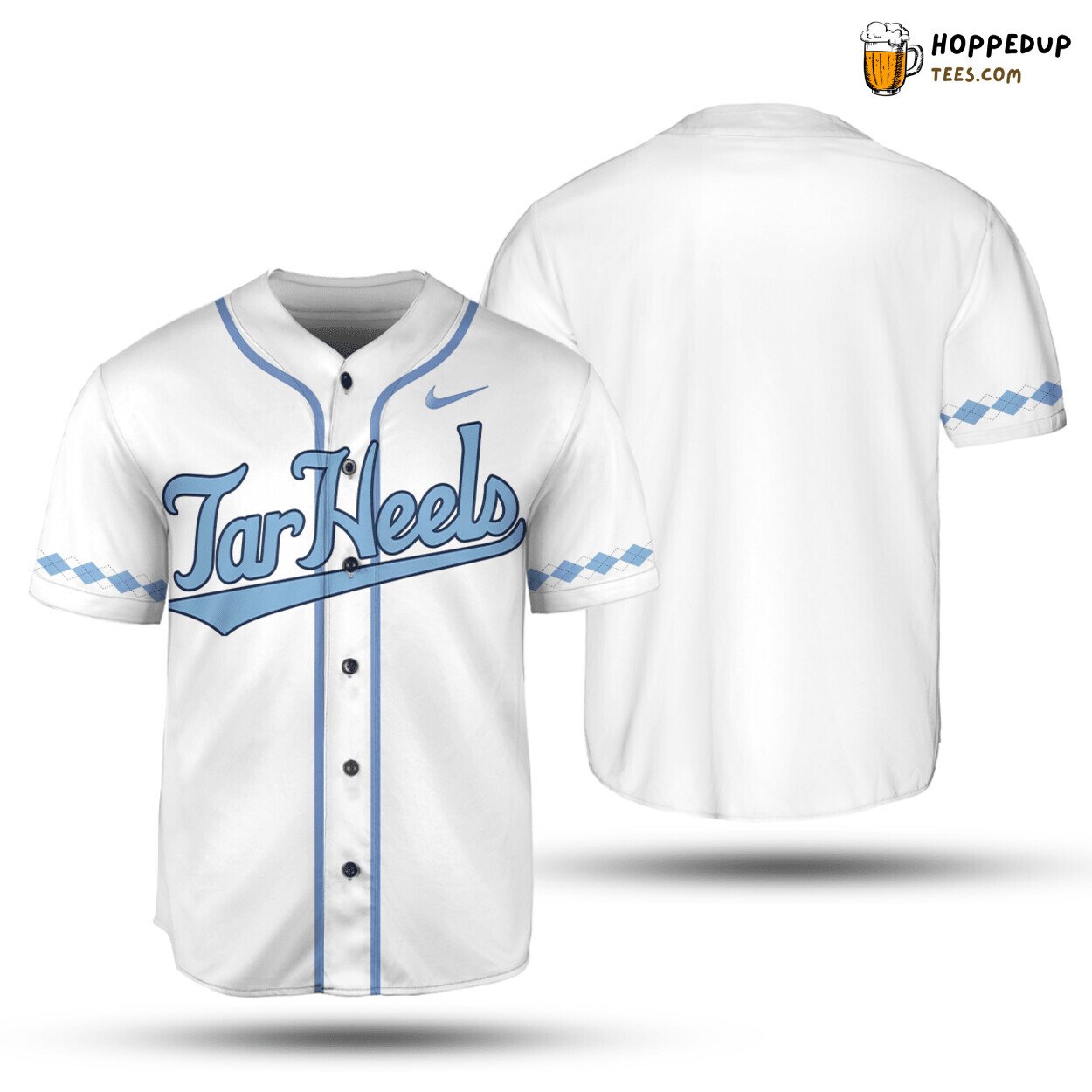 NCAA North Carolina Tar Heels White Baseball Jersey Unisex Shirt