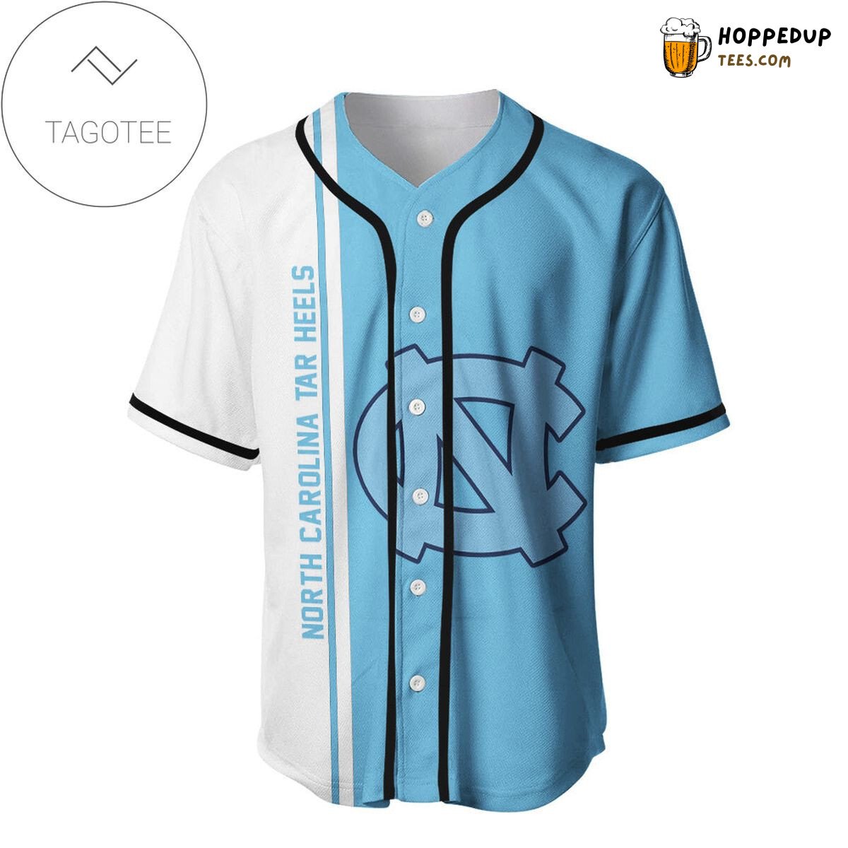 NCAA North Carolina Tar Heels White Blue Baseball Jersey Unisex Shirt