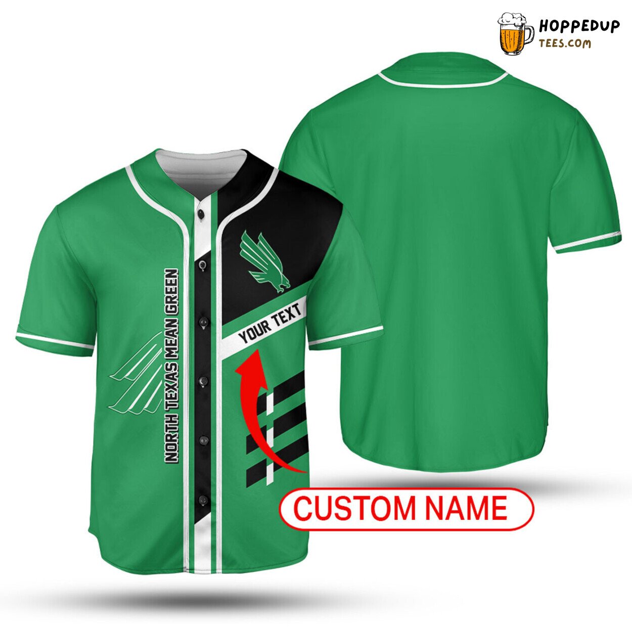 NCAA North Texas Mean Green Custom Name Baseball Jersey Unisex Shirt