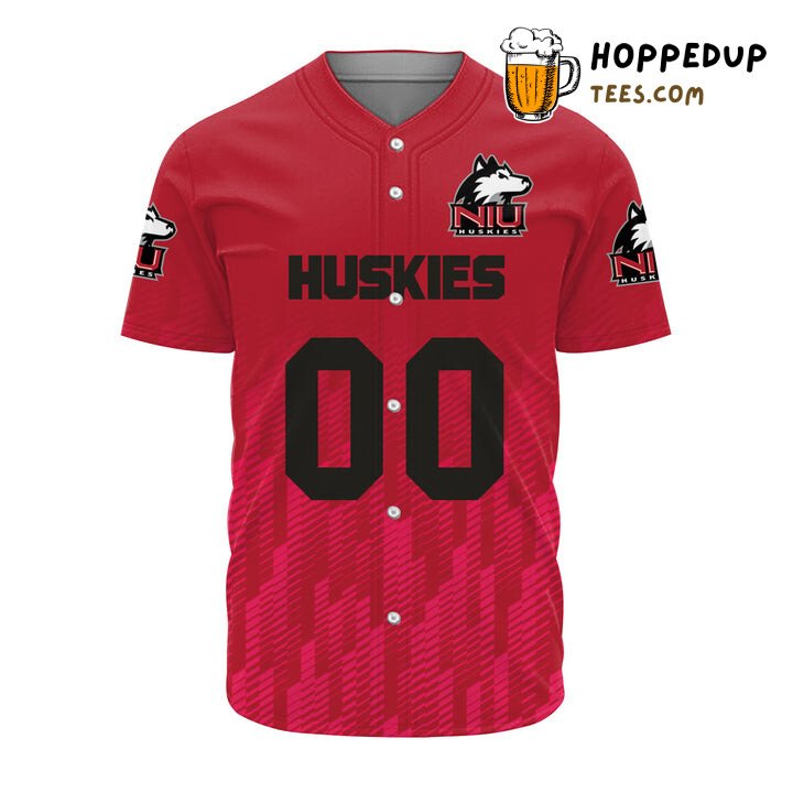NCAA Northern Illinois Huskies Custom Text Number Red Baseball Jersey Unisex Shirt NCAA Northern Illinois Huskies Custom Text Number Red Baseball Jersey Unisex Shirt