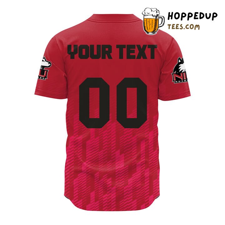 NCAA Northern Illinois Huskies Custom Text Number Red Baseball Jersey Unisex Shirt
