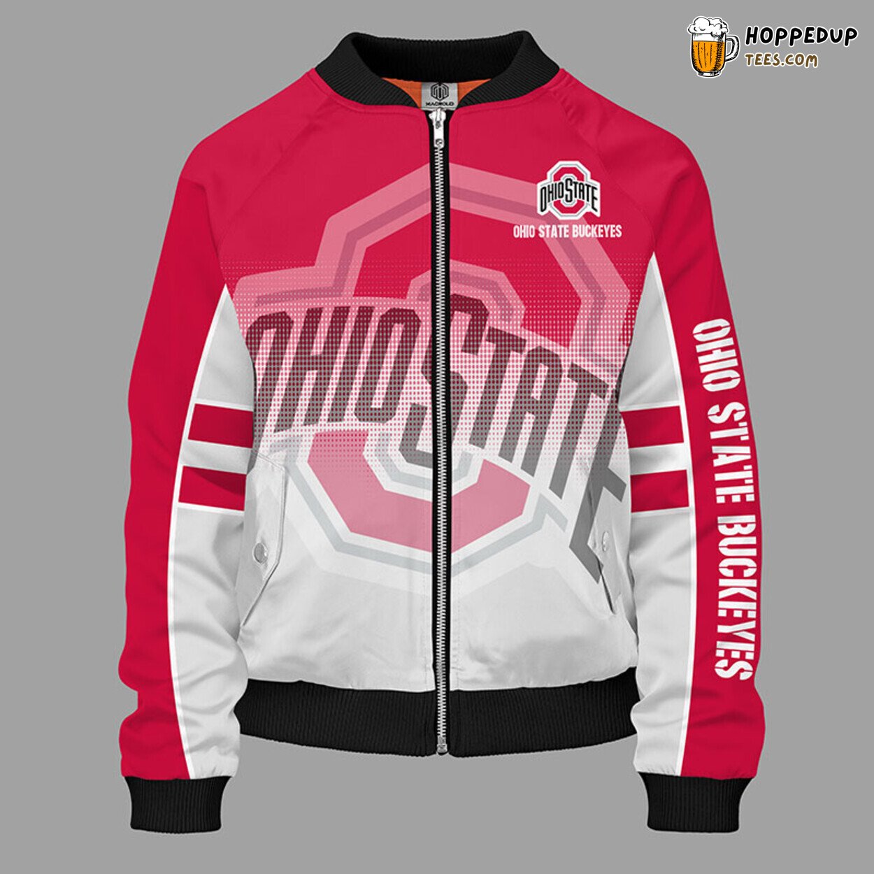 NCAA Ohio State Buckeyes Unisex Premium Red Bomber Jacket Design