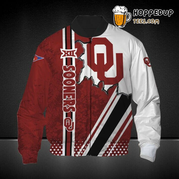NCAA Oklahoma Sooners Crimson White Signature Bomber Jacket