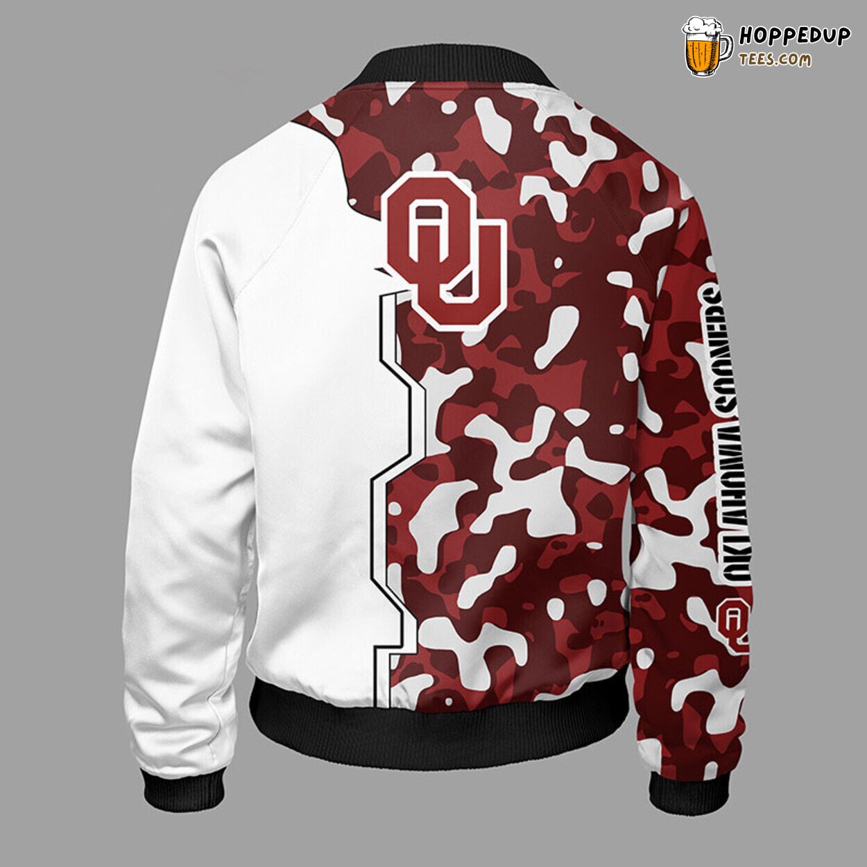 NCAA Oklahoma Sooners Unique Camouflage Red Bomber Jacket Design
