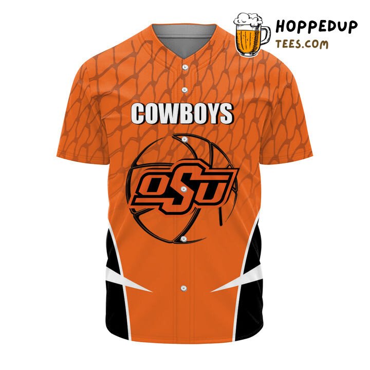 NCAA Oklahoma State Cowboys Custom Text Number Orange Baseball Jersey Unisex Shirt NCAA Oklahoma State Cowboys Custom Text Number Orange Baseball Jersey Unisex Shirt