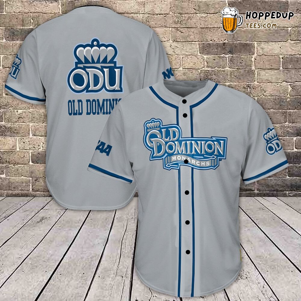 NCAA Old Dominion Monarchs Grey Baseball Jersey Unisex Shirt