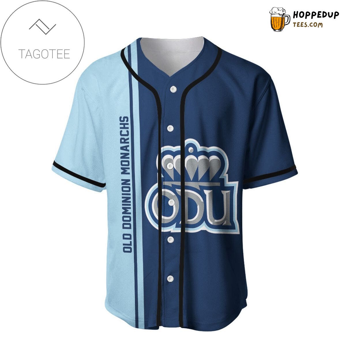 NCAA Old Dominion Monarchs Half Style Baseball Jersey Unisex Shirt