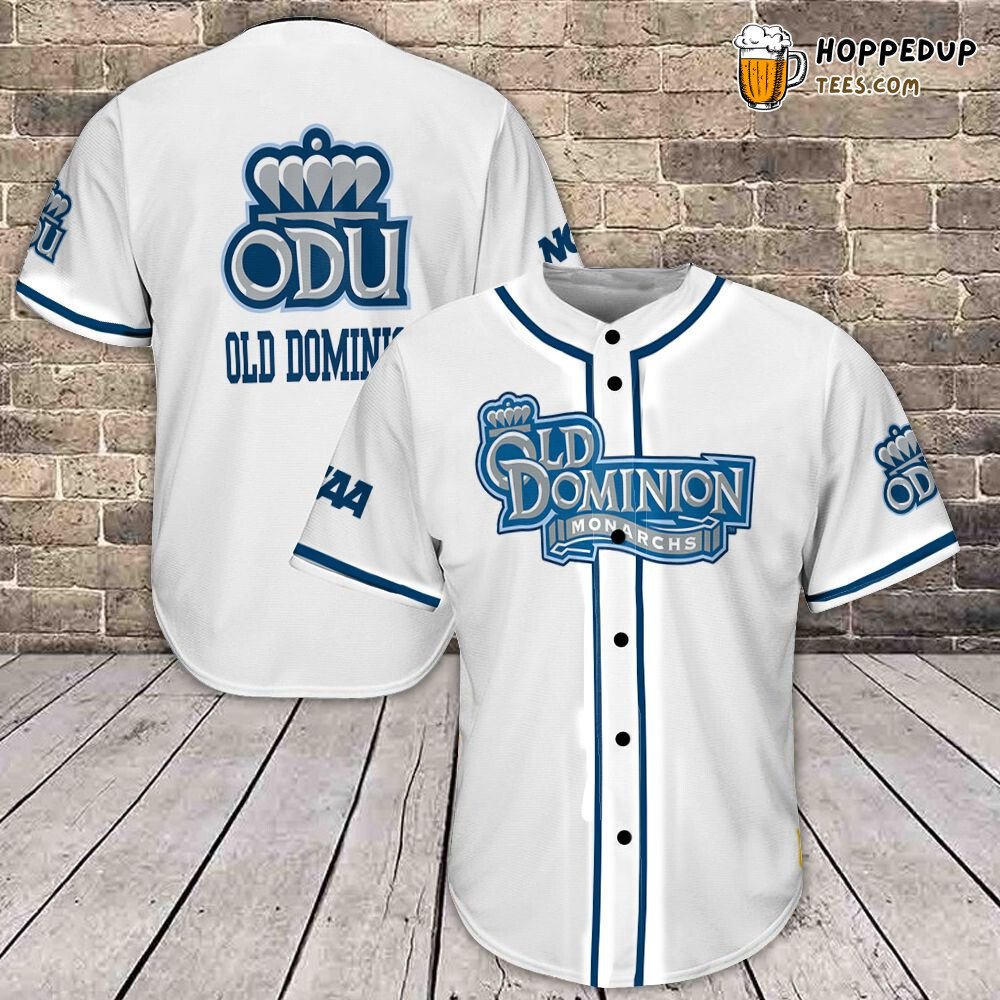 NCAA Old Dominion Monarchs White Baseball Jersey Unisex Shirt