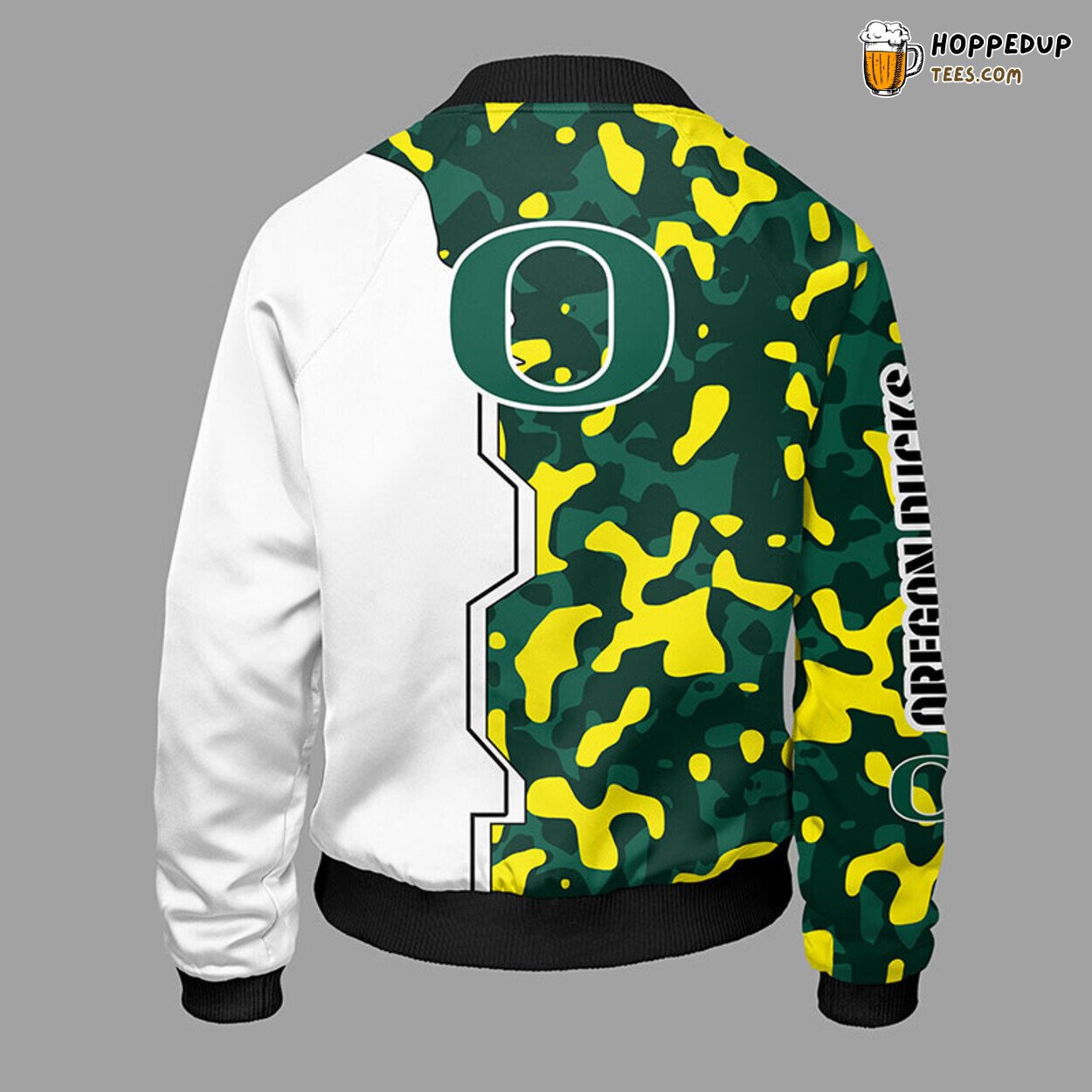 NCAA Oregon Ducks Unique Camouflage Green Bomber Jacket Design