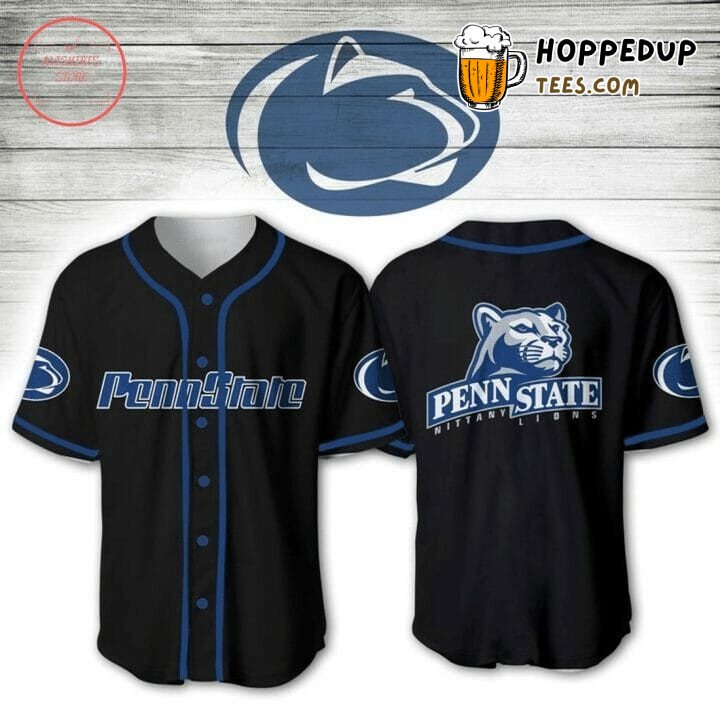 NCAA Penn State Nittany Lions Black Blue Baseball Jersey Unisex Shirt
