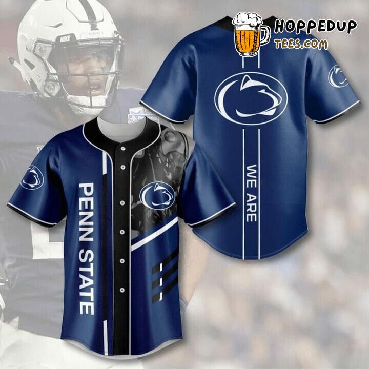 NCAA Penn State Nittany Lions Blue Black Baseball Jersey Unisex Shirt